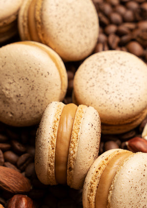 Coffee and Praline Macarons