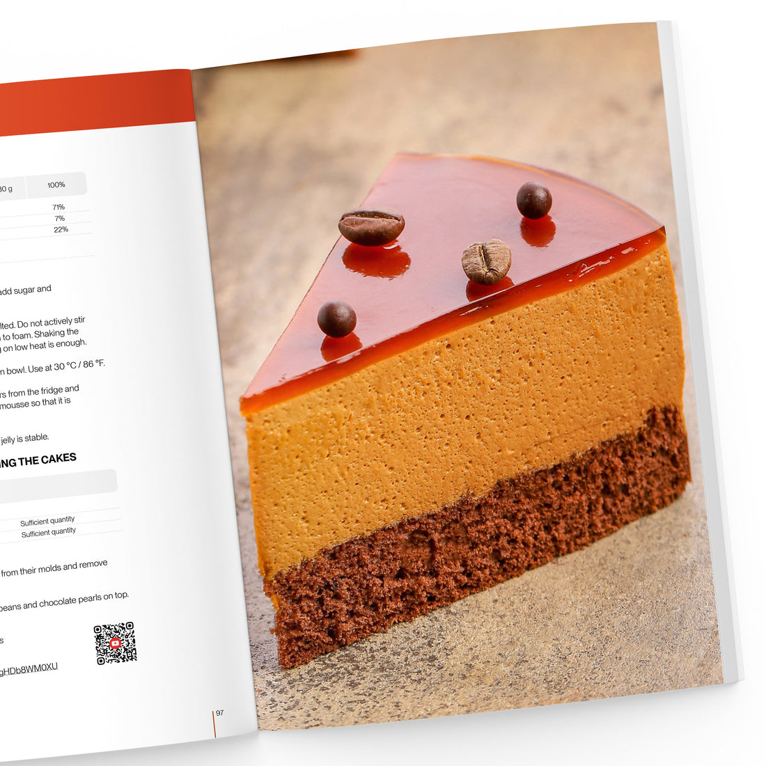 a slice of Coffee Mousse Cake on the page