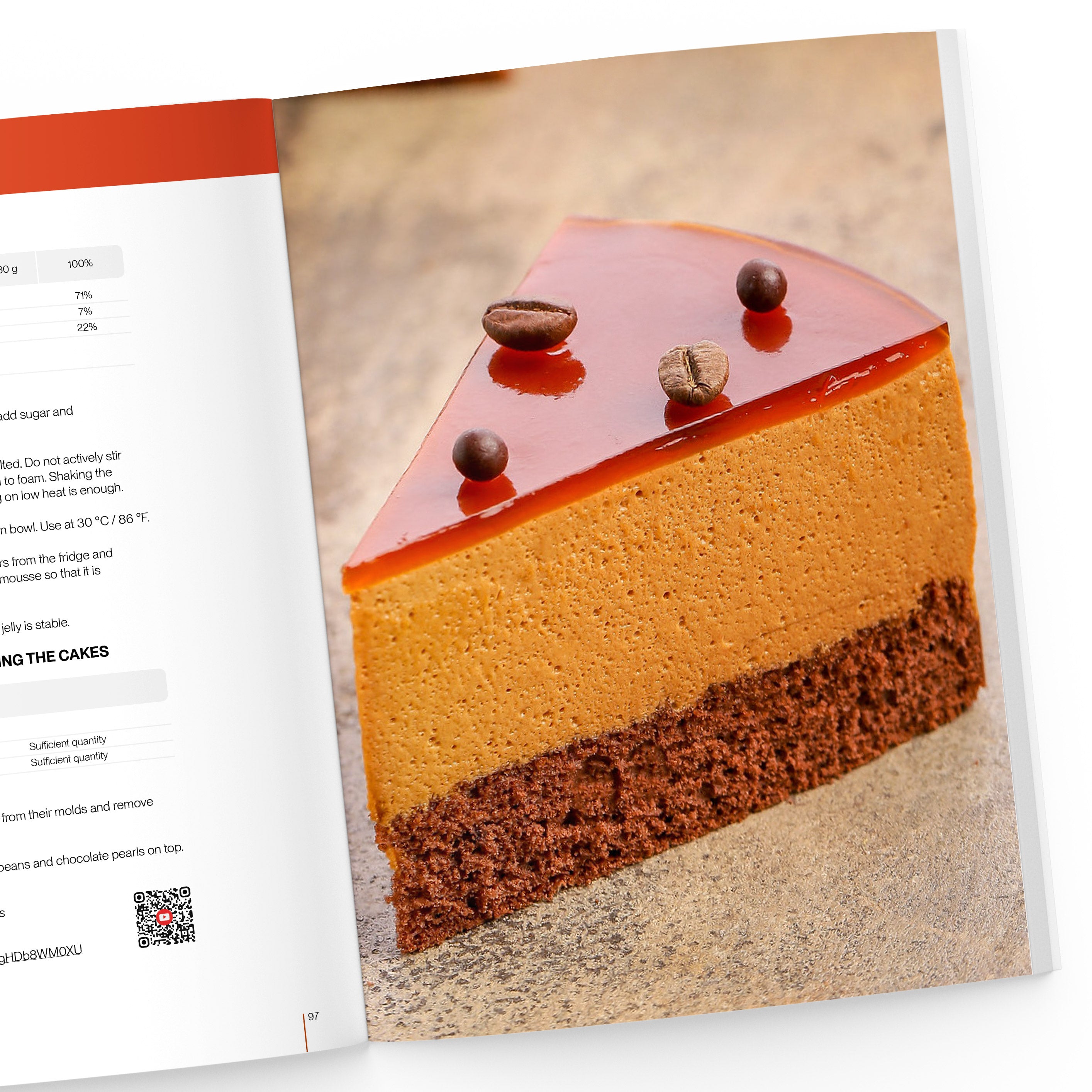 a slice of Coffee Mousse Cake on the page