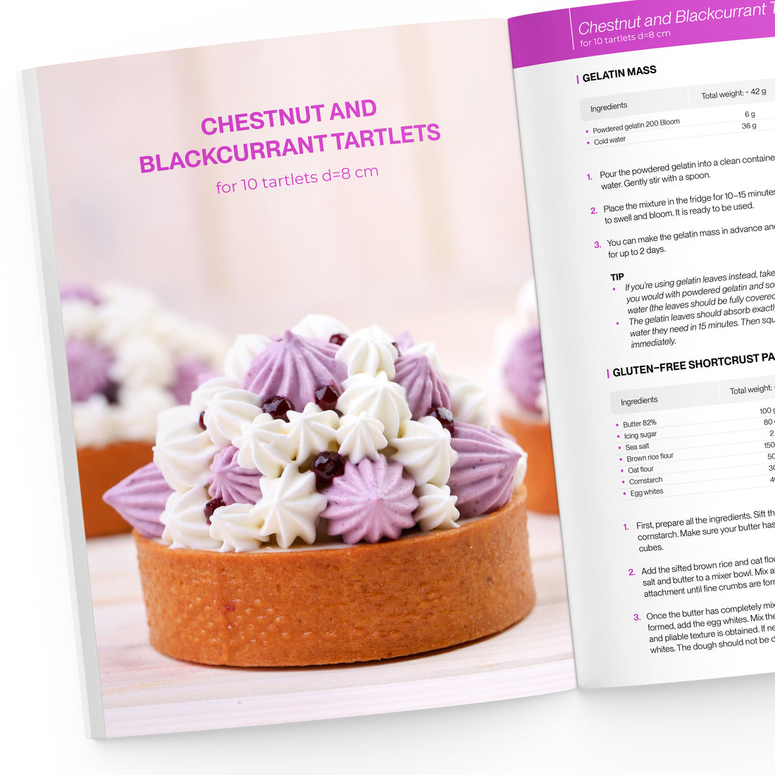 Chestnut and blackcurrant tartlets