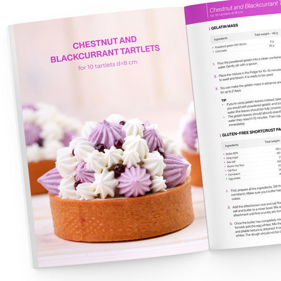 Chestnut and blackcurrant tartlets