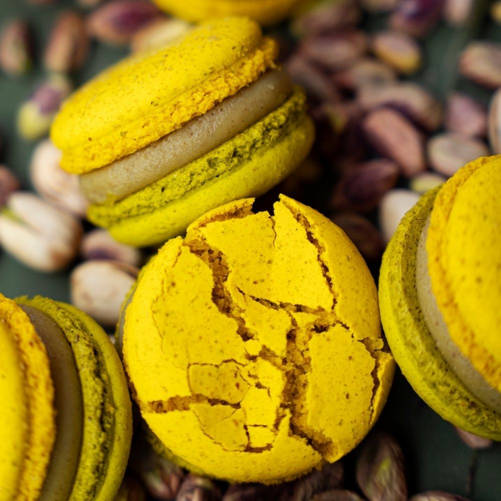 French macarons with pistachio