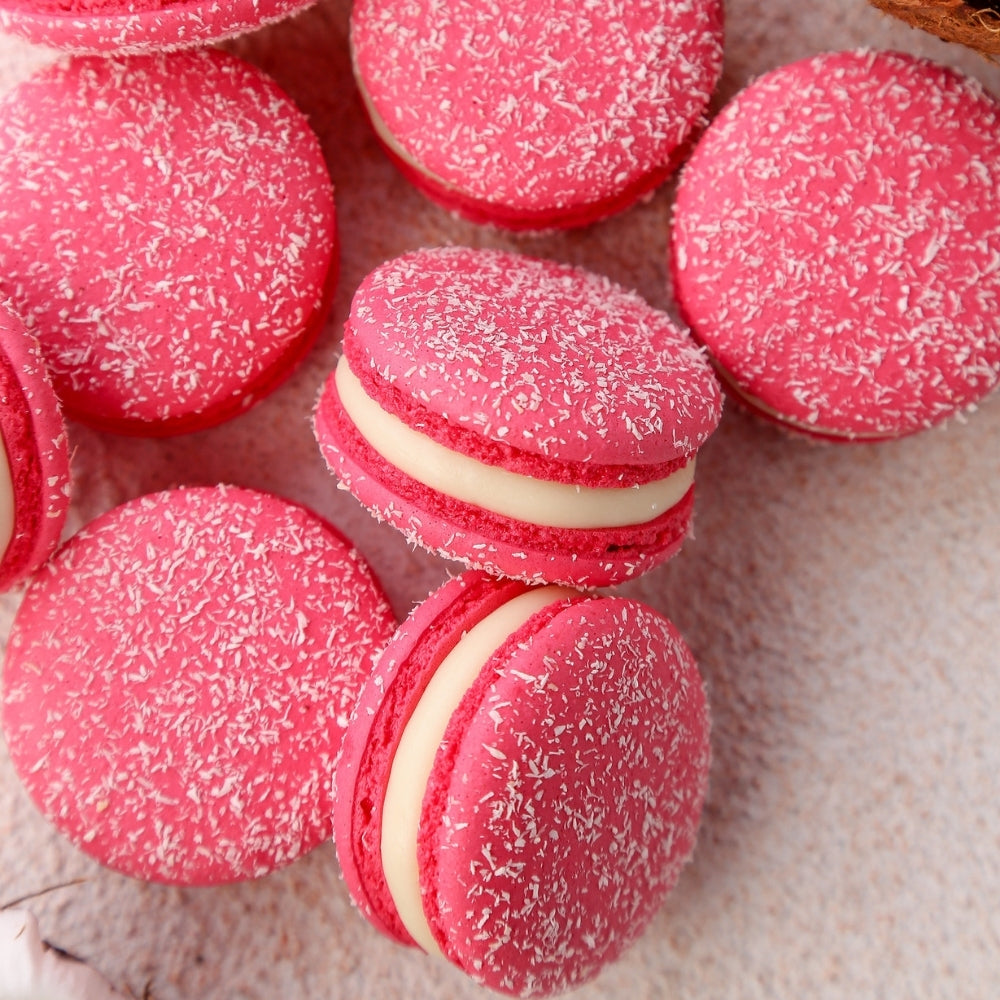 macarons with ganache and coulis