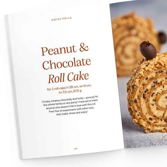 Peanut & Chocolate Roll Cake