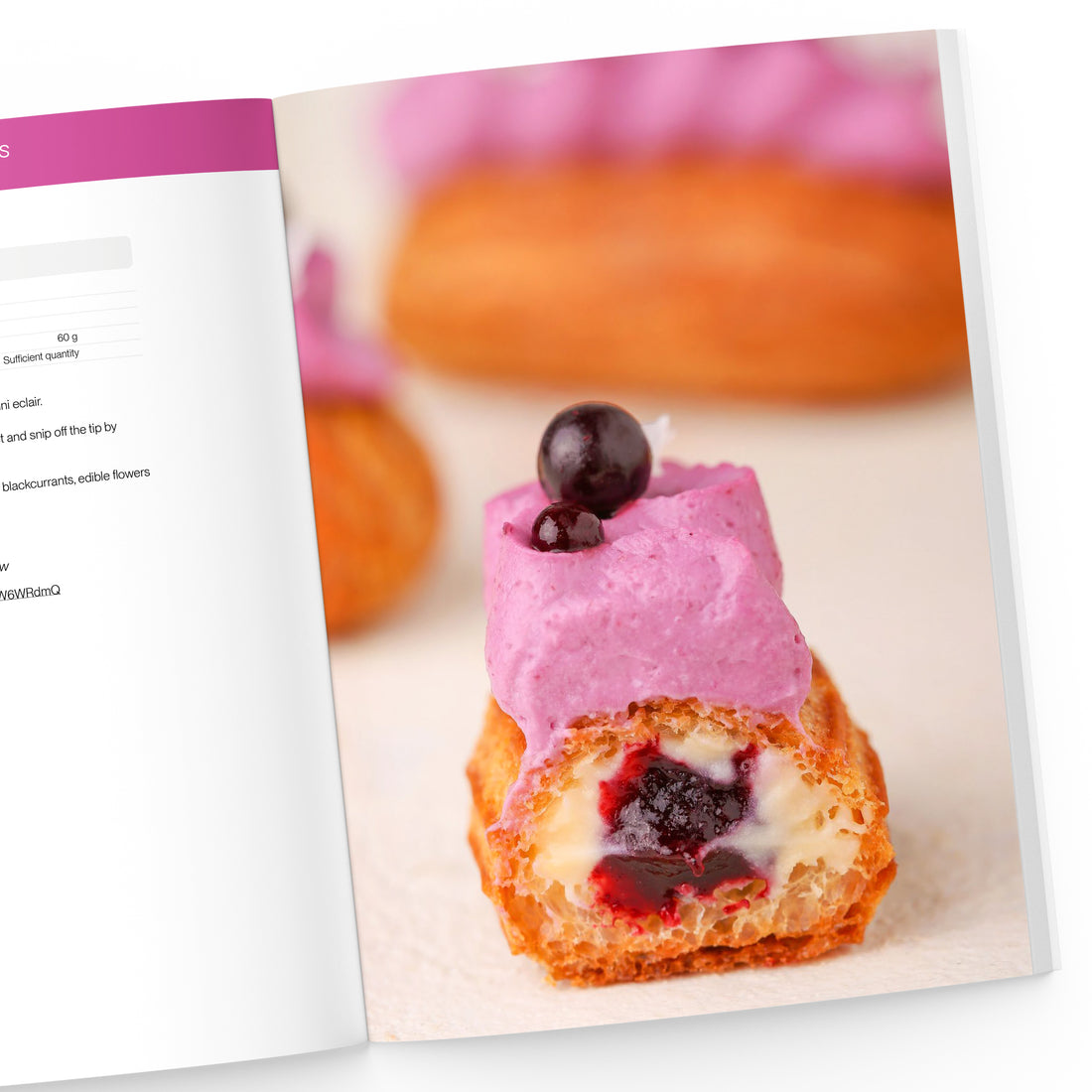 Blackcurrant Mini Eclairs on The Mini Eclairs Collection book page