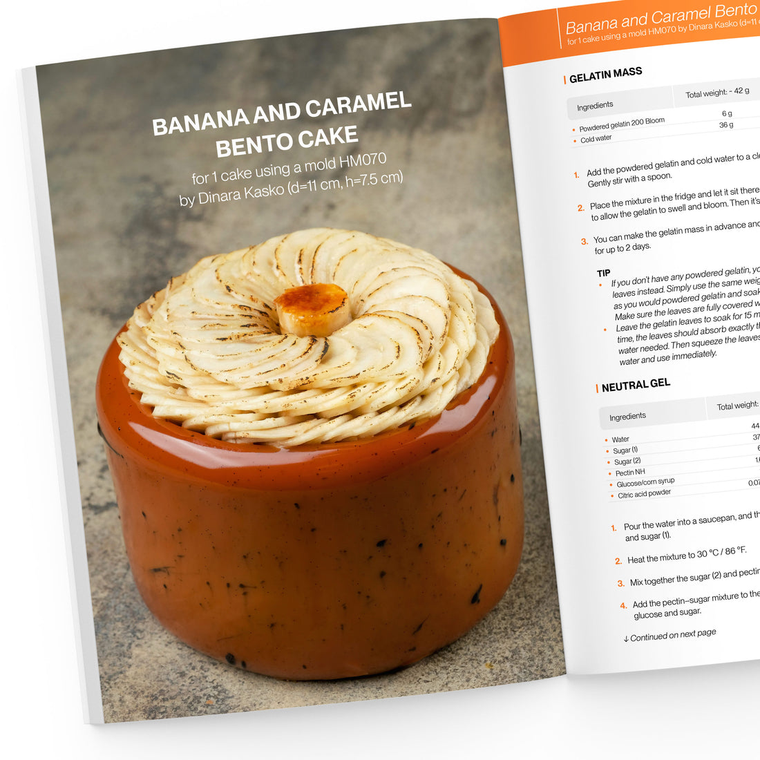 Page of Artful Bento Cakes e-book displaying Banana and Caramel Bento Cake Page