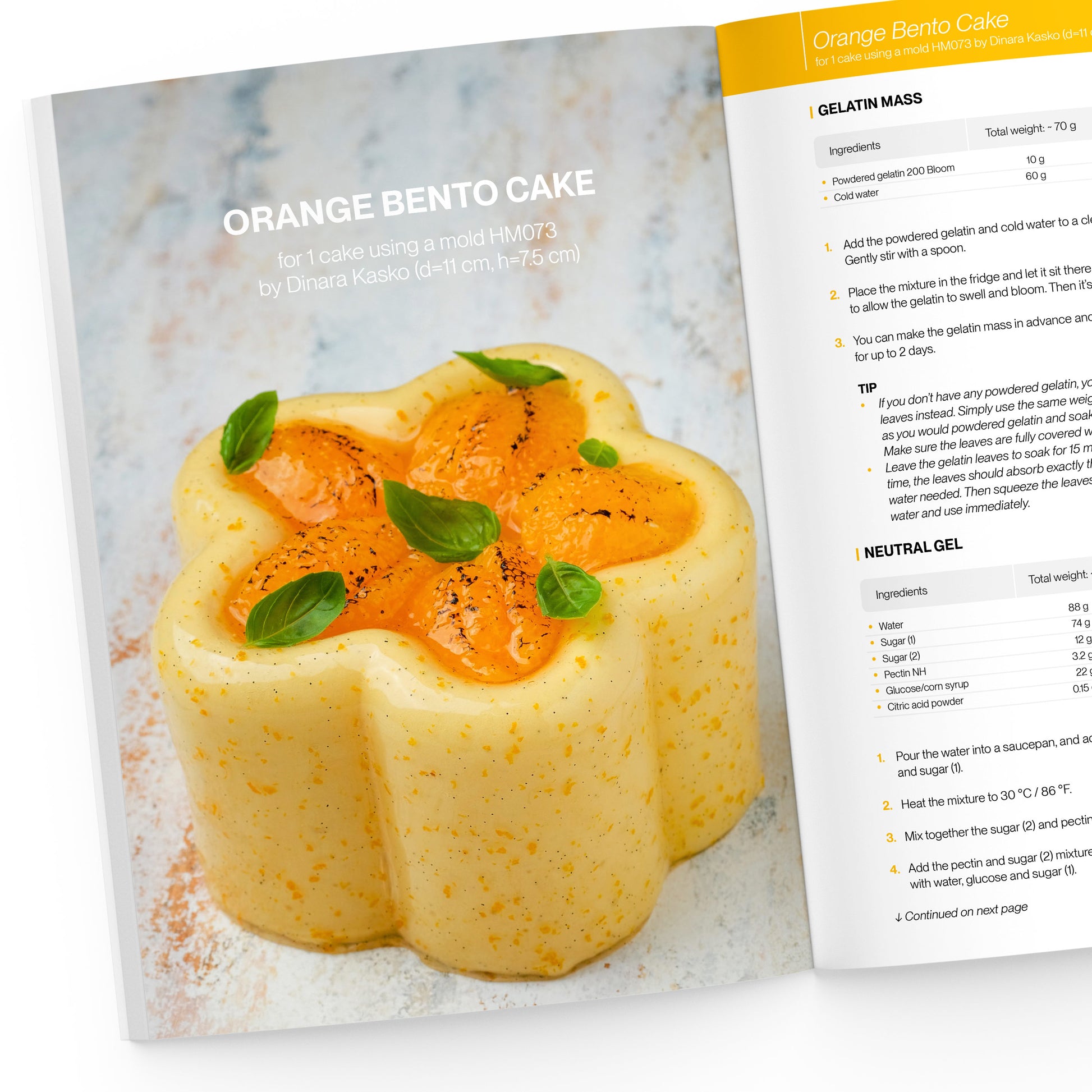 Page of Artful Bento Cakes e-book displaying Orange Bento Cake Page